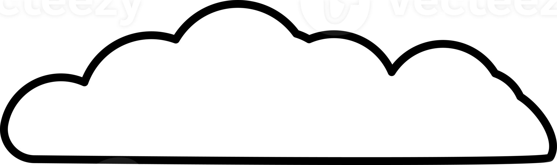 Cloud element in PNG type. Flat illustration style. Minimal object.