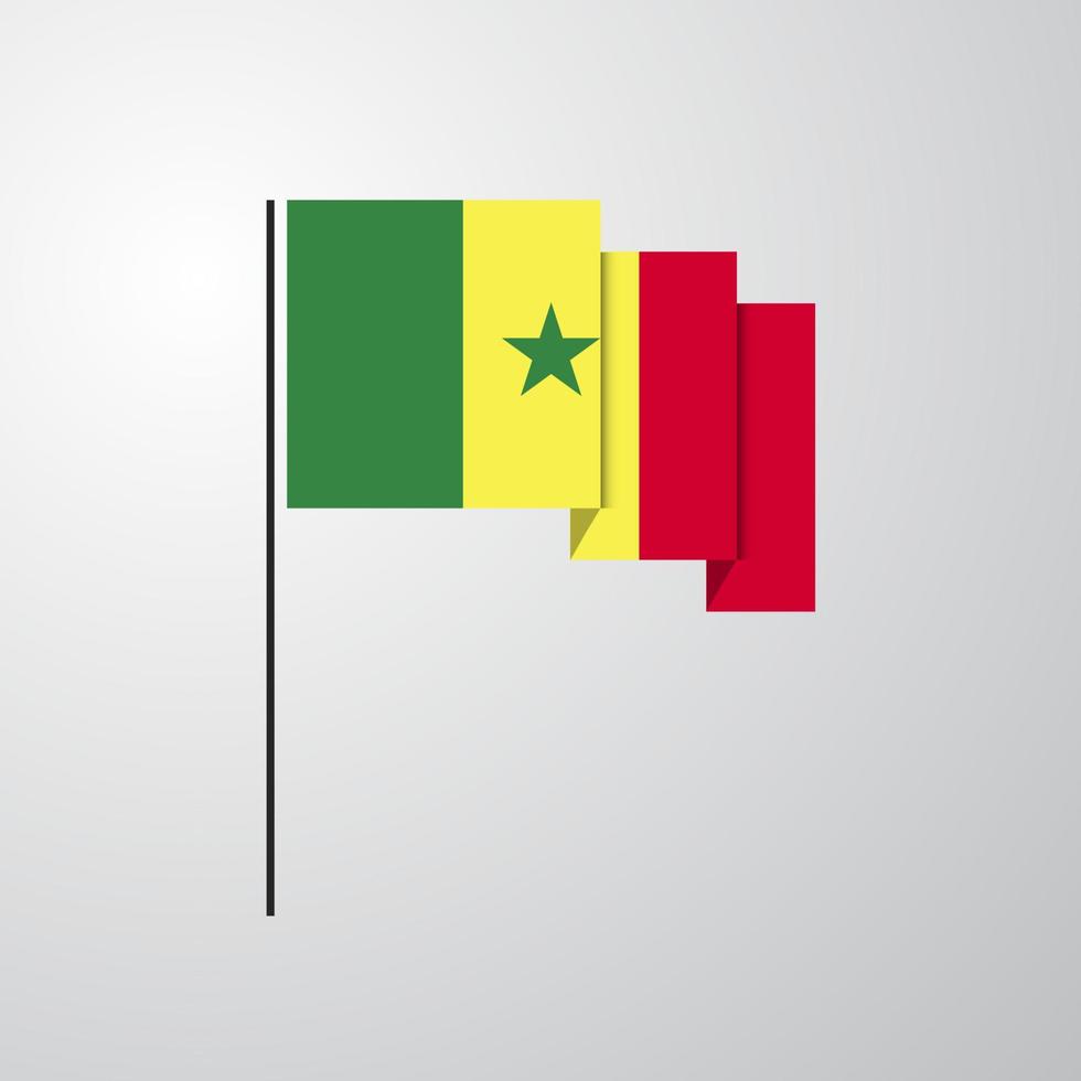 Senegal waving Flag creative background vector