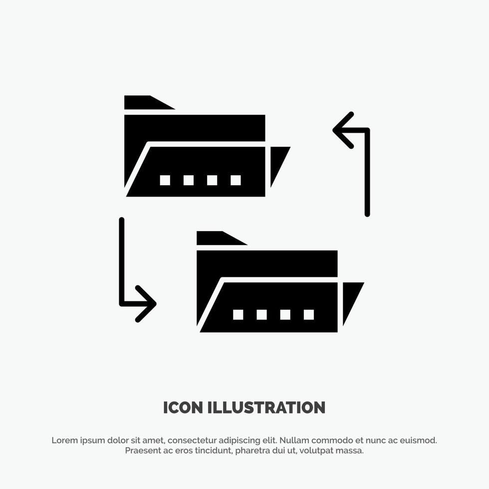 Folder Document File File Sharing Sharing solid Glyph Icon vector