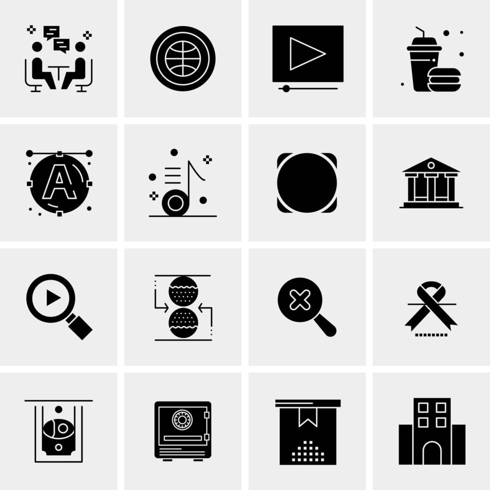 16 iconos de negocios universales vector ilustración de icono creativo para usar en proyectos relacionados con la web y dispositivos móviles