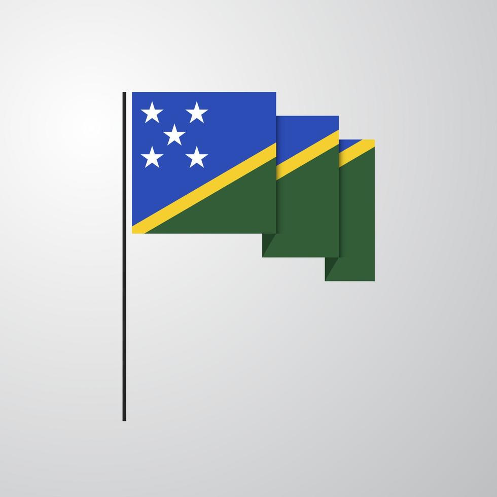 Solomon Islands waving Flag creative background vector