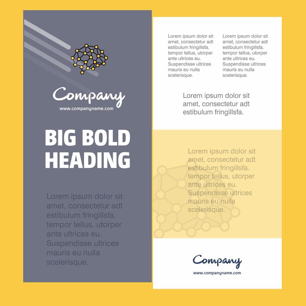 Brain Business Company Poster Template with place for text and images vector background