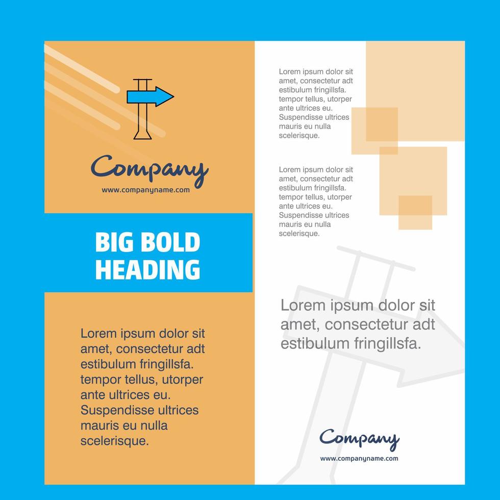 Direction board Company Brochure Title Page Design Company profile annual report presentations leaflet Vector Background