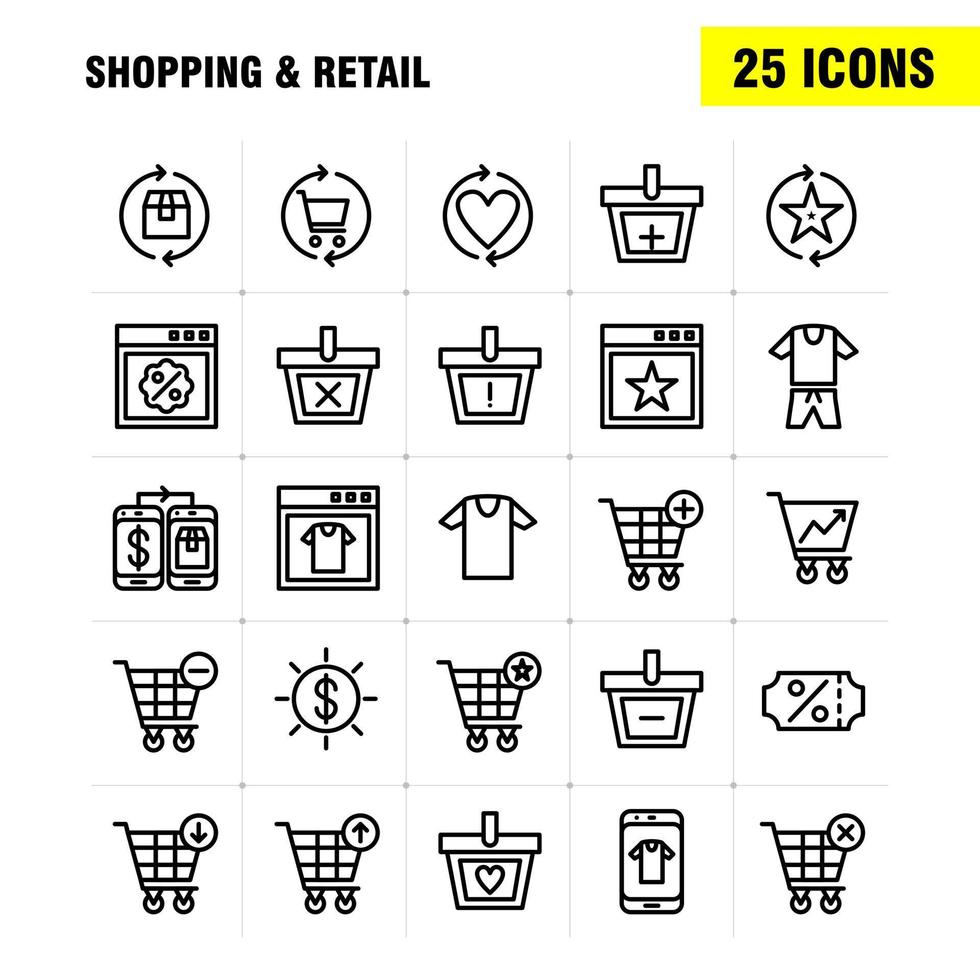 paquete de iconos de línea de compras para diseñadores y desarrolladores iconos de cupón descuento precio en dólares precios caja paquete actualizar vector