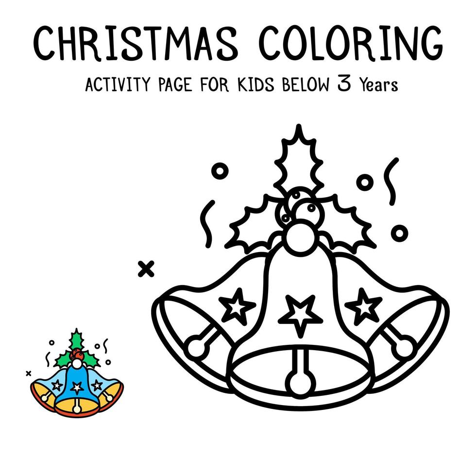 Libro de actividades navideñas para colorear para niños menores de 3 años vector