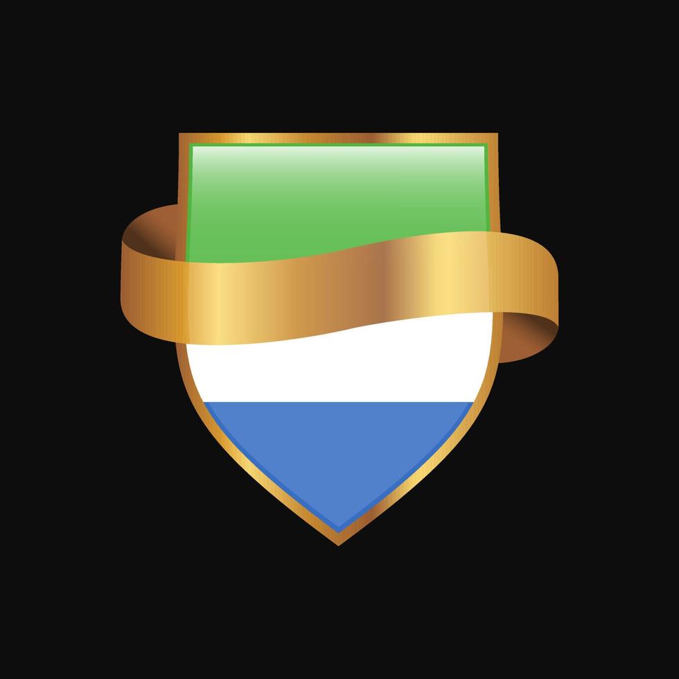 Sierra Leone flag Golden badge design vector