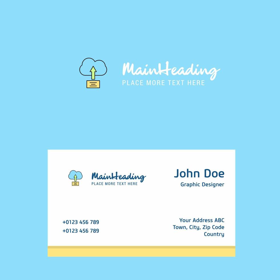 Uploading on cloud logo Design with business card template Elegant corporate identity Vector