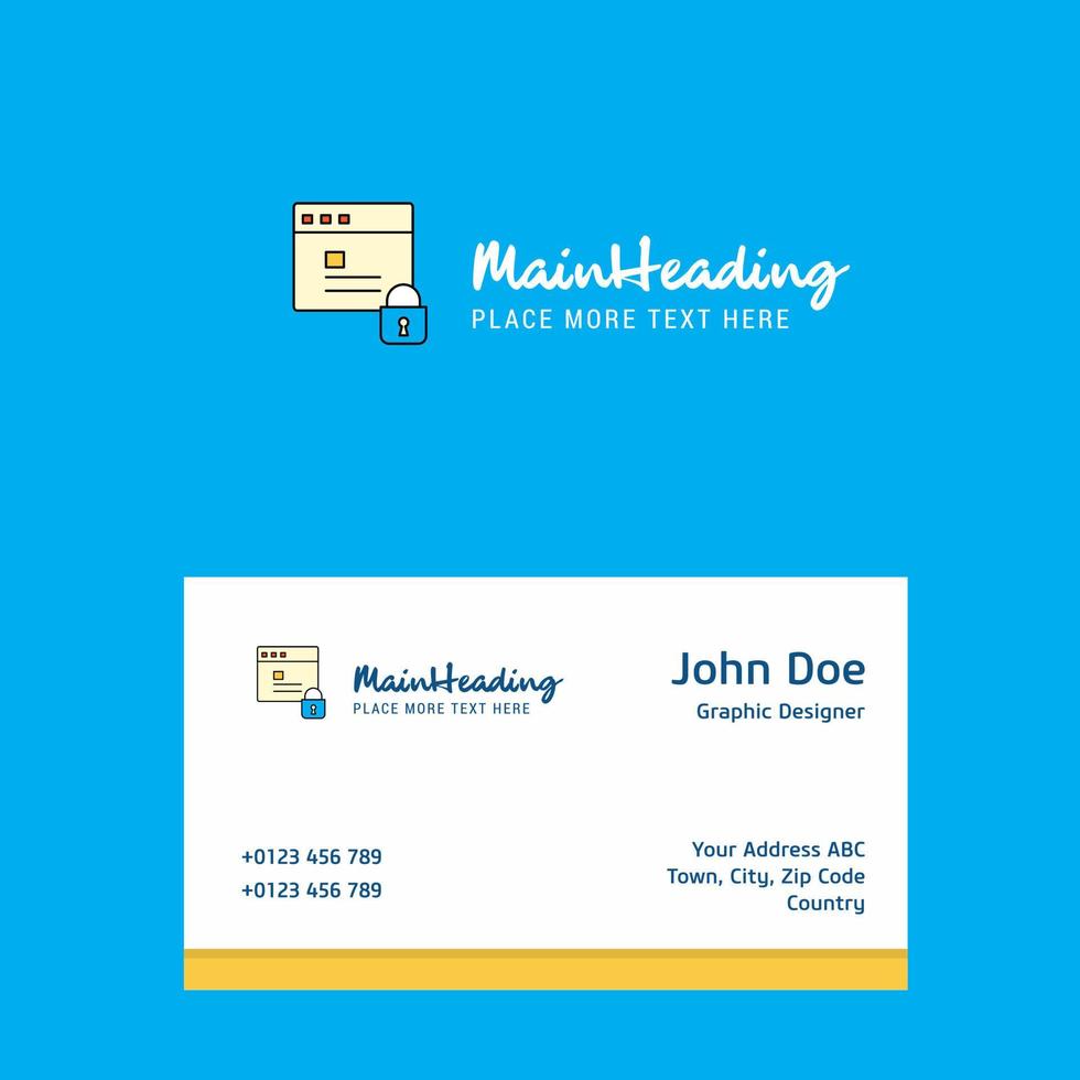 Protected website logo Design with business card template Elegant corporate identity Vector