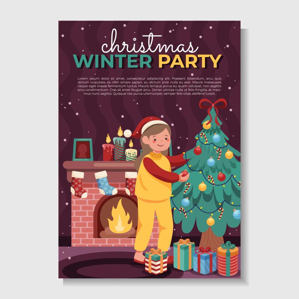 fiesta de invierno de navidad vector