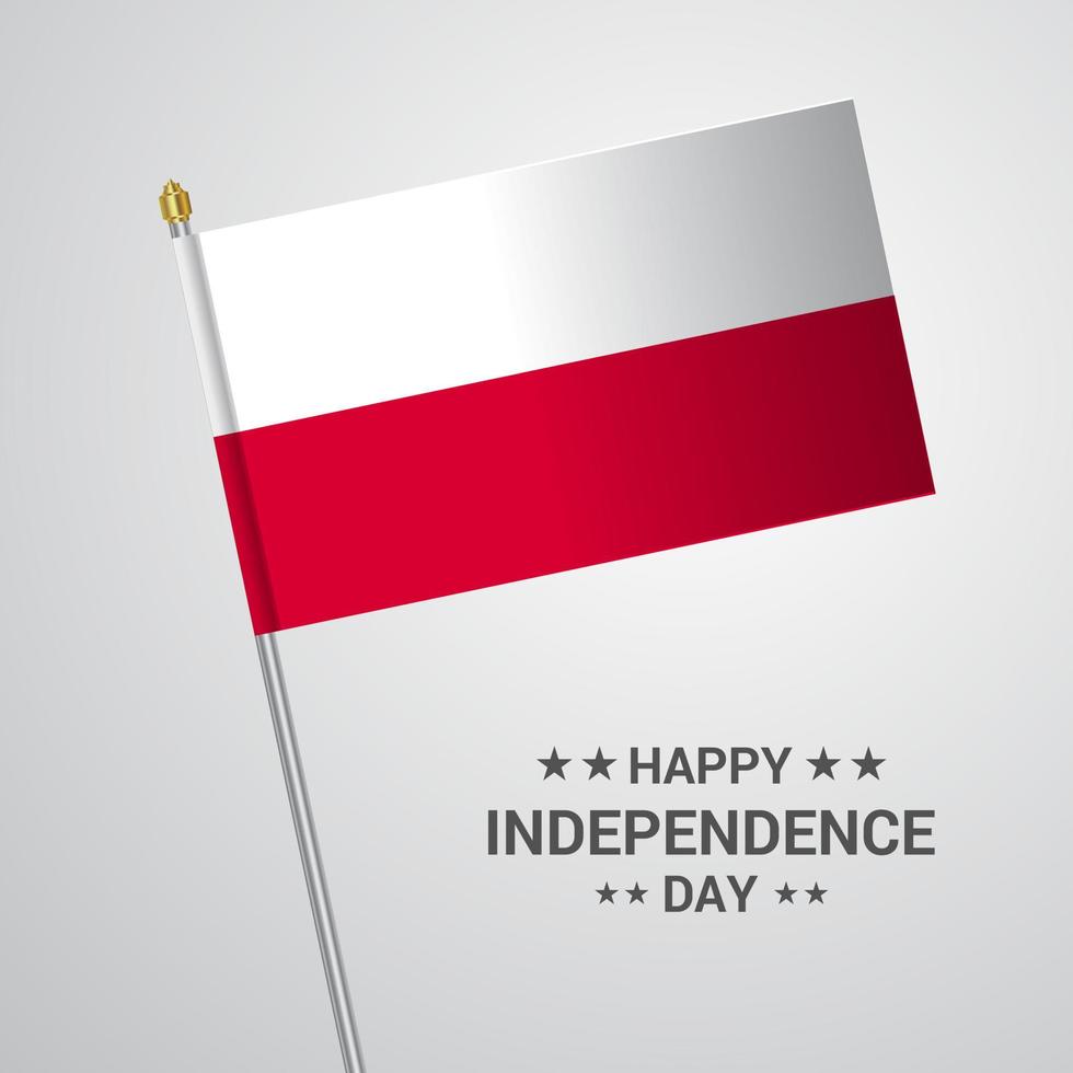 diseño tipográfico del día de la independencia de polonia con vector de bandera