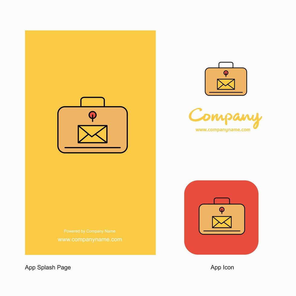 Message briefcase Company Logo App Icon and Splash Page Design Creative Business App Design Elements vector