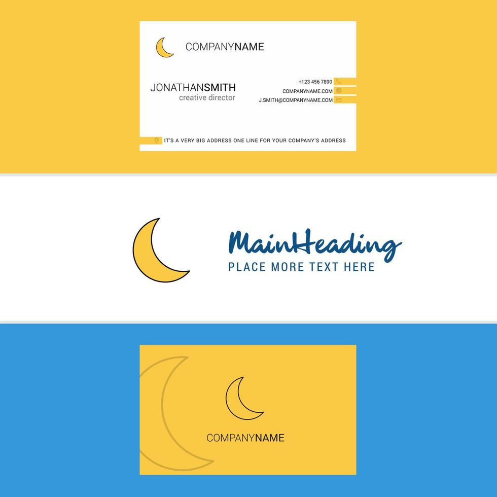 Beautiful Cresent Logo and business card vertical Design Vector