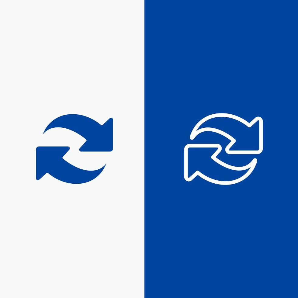 Refresh Reload Rotate Repeat Line and Glyph Solid icon Blue banner Line and Glyph Solid icon Blue banner vector