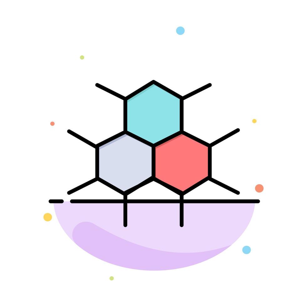 plantilla de icono de color plano abstracto de salud médica de estructura molecular vector