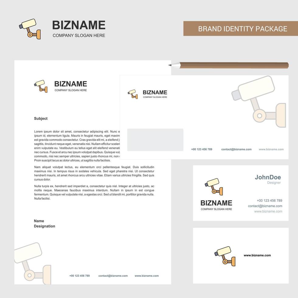 CCTV Business Letterhead Envelope and visiting Card Design vector template