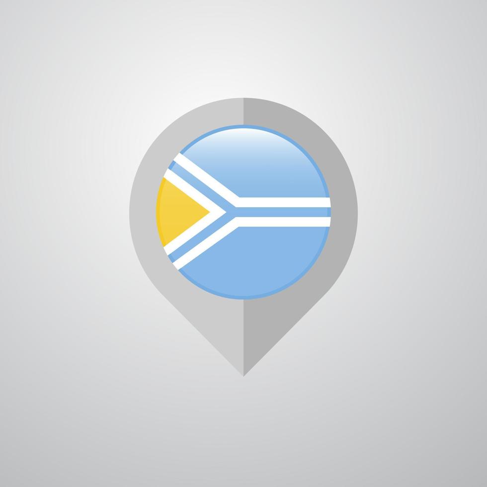 Map Navigation pointer with Tuva flag design vector