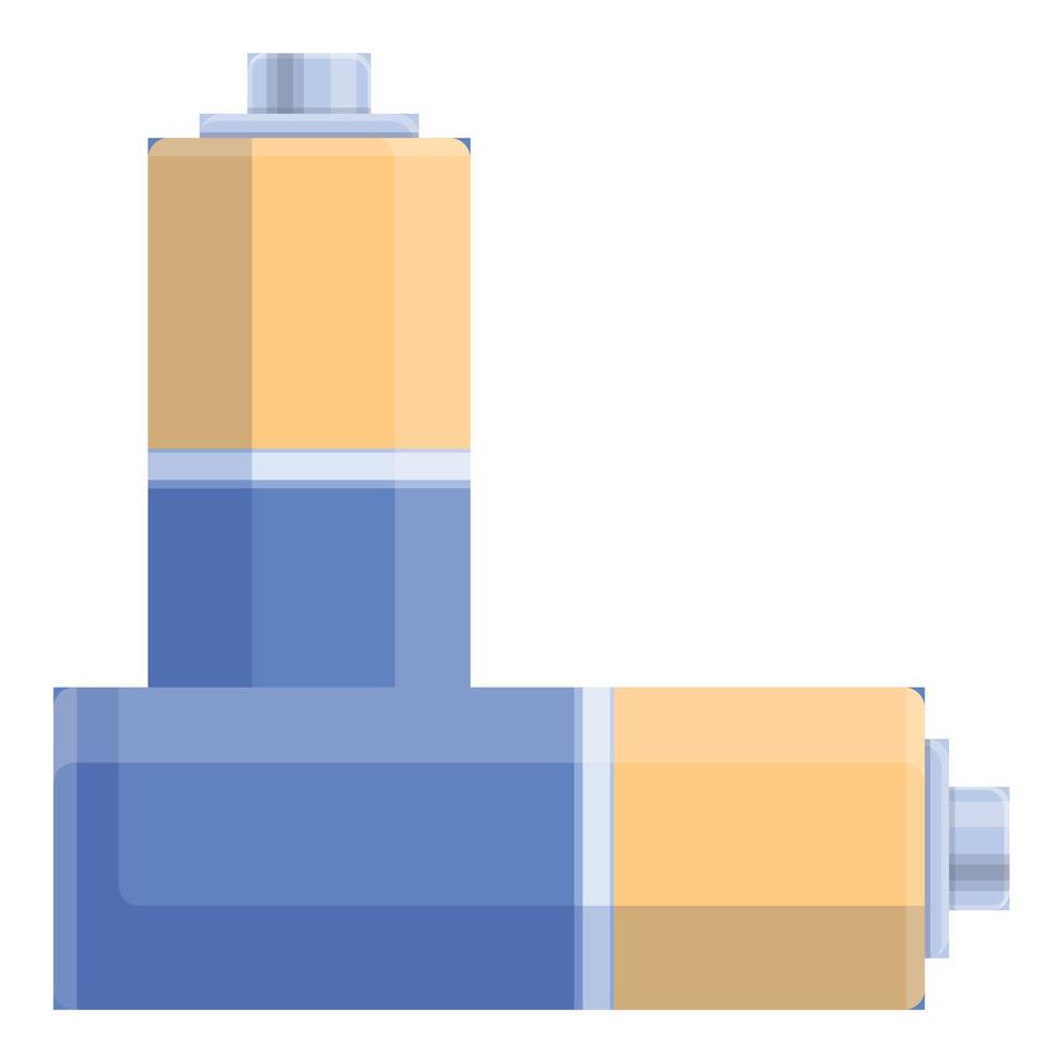 Battery energy waste icon, cartoon style vector