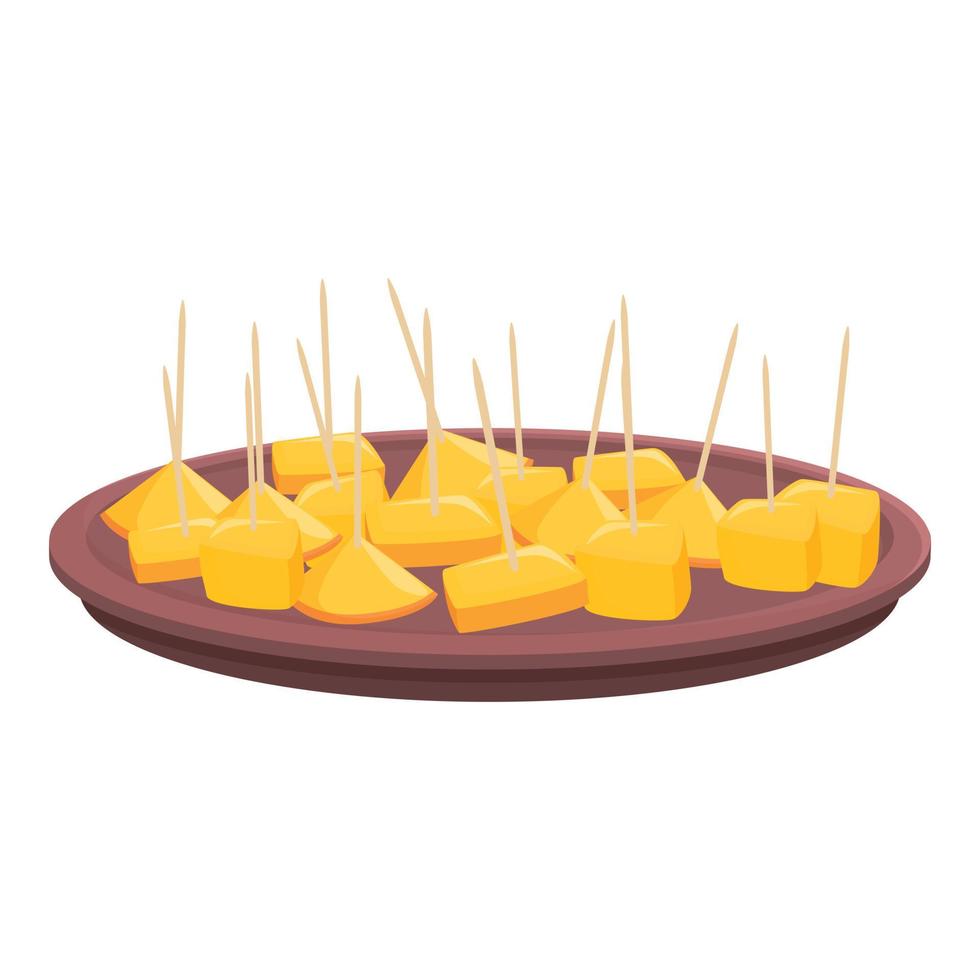 fruta en vector de dibujos animados de icono de palo. comida española