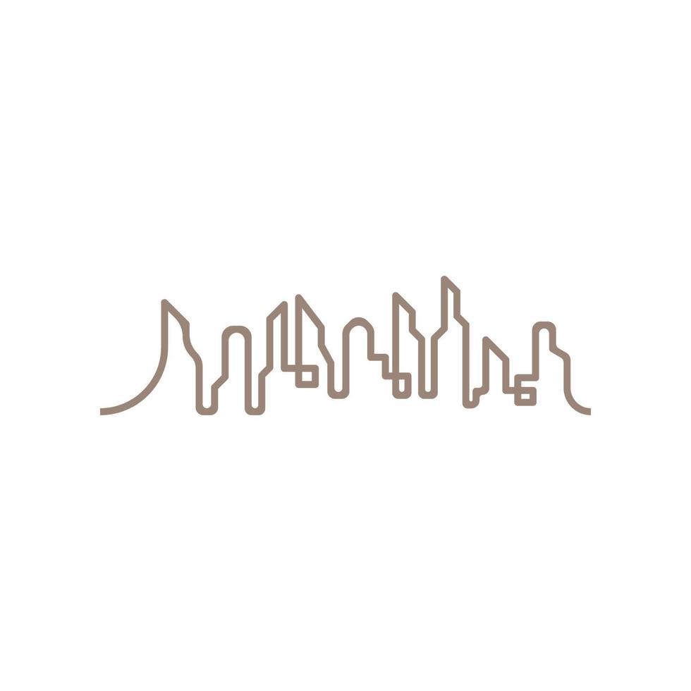 Modern city skyline illustration in flat design vector