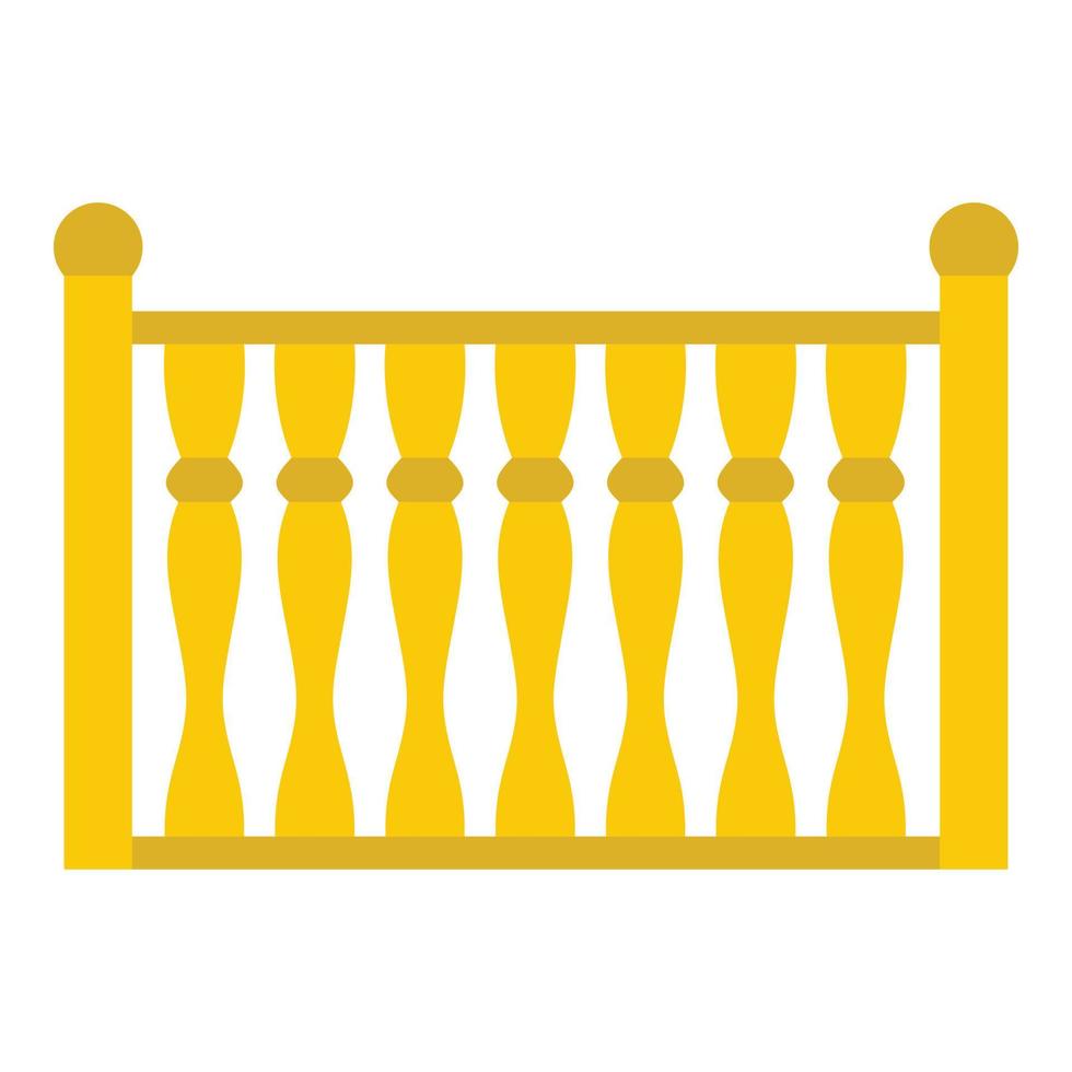 Fence with column icon, flat style. vector