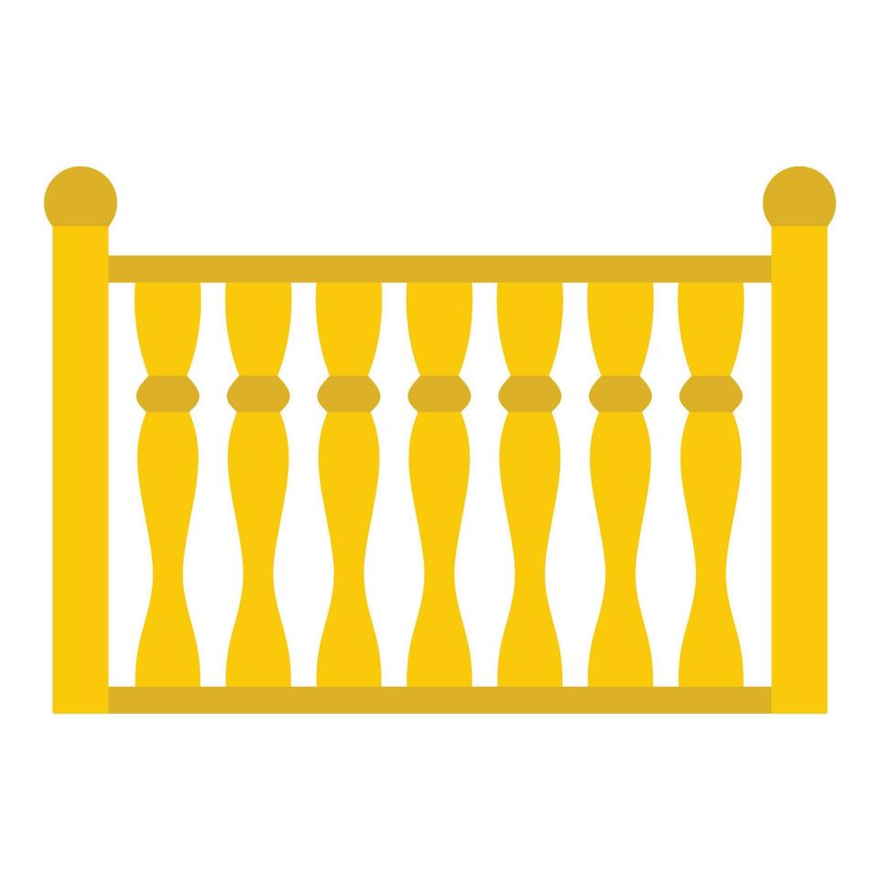 Fence with column icon, flat style. vector