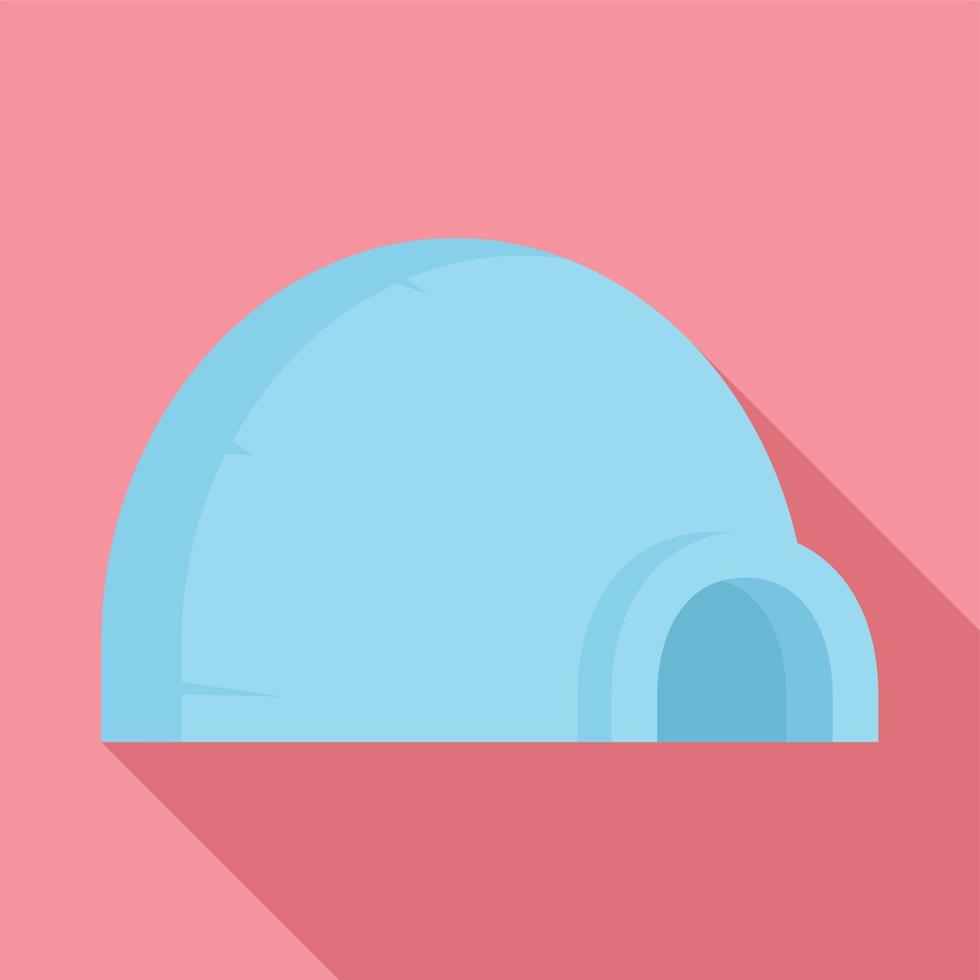 Arctic igloo icon, flat style vector