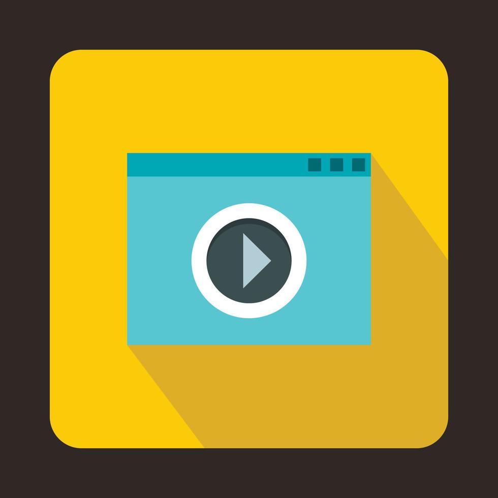 icono de reproductor multimedia de película de vídeo, estilo plano vector