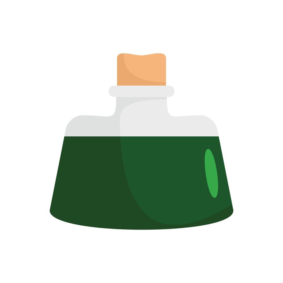 Dark green potion icon, flat style vector