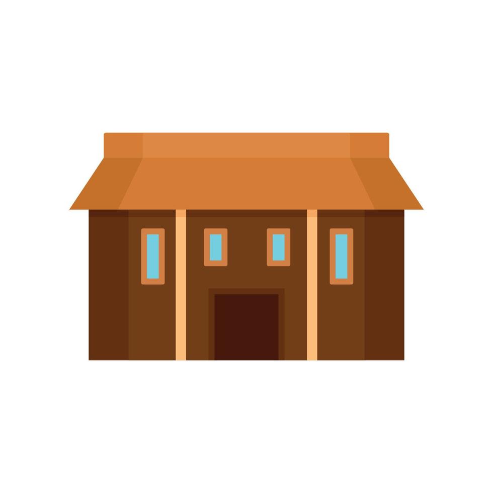 Farm asia house icon, flat style vector