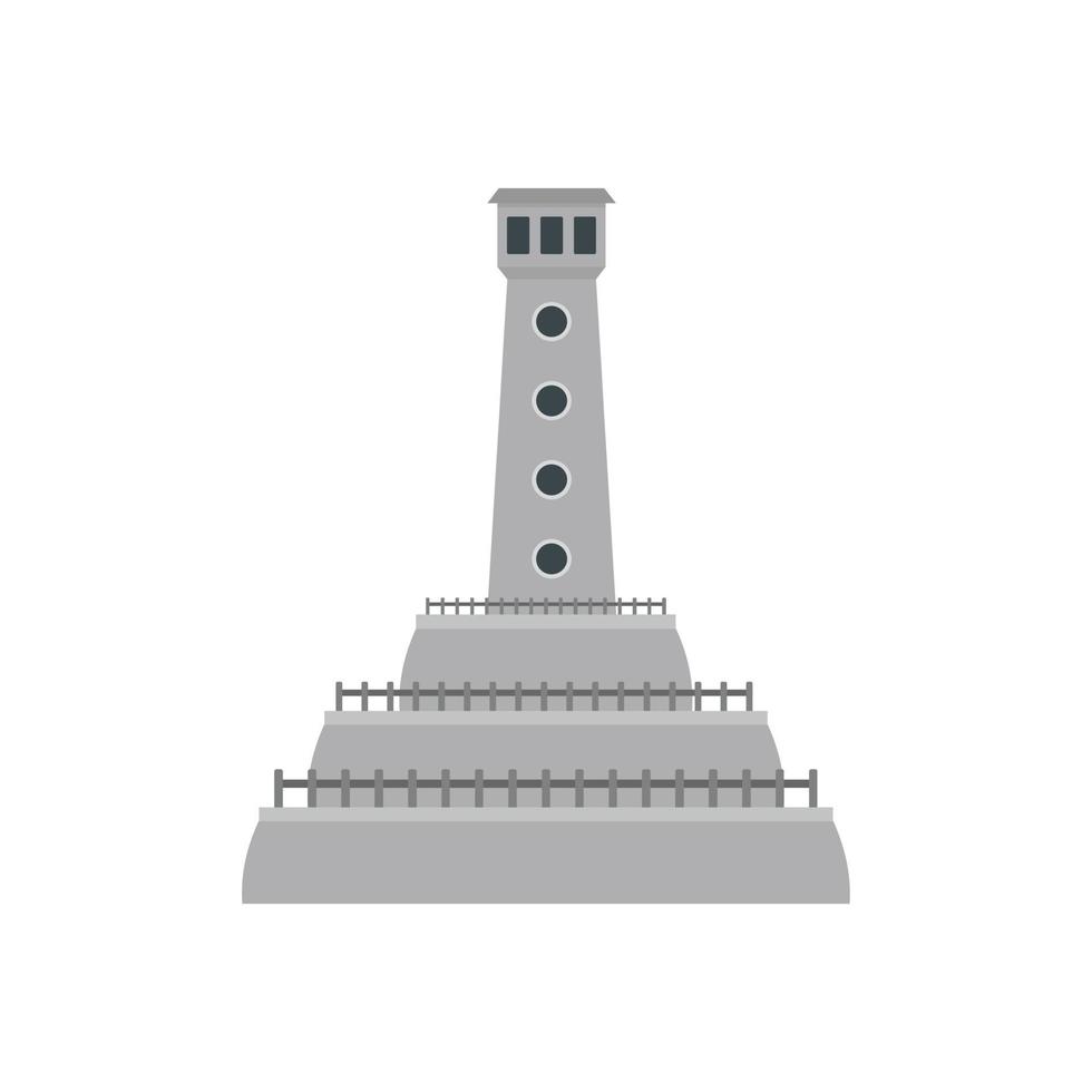 icono de faro de piedra, estilo plano vector