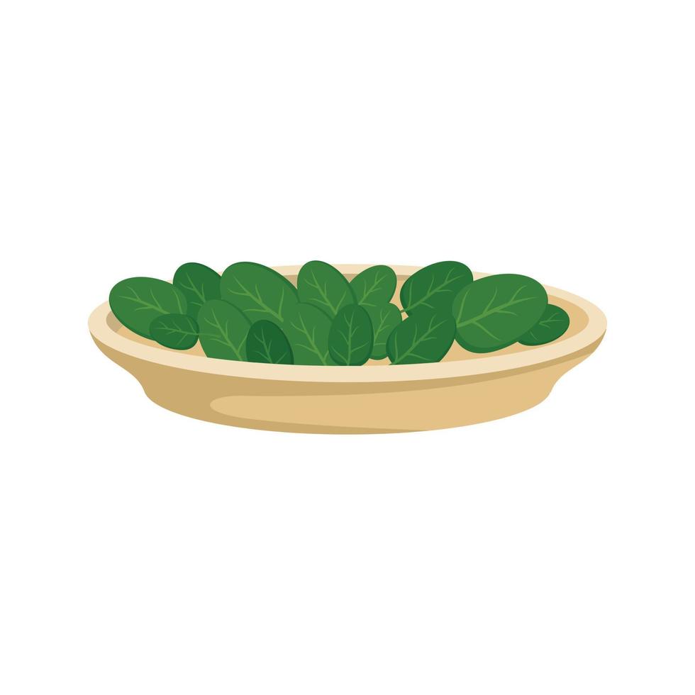 Spinach leaves icon, flat style vector