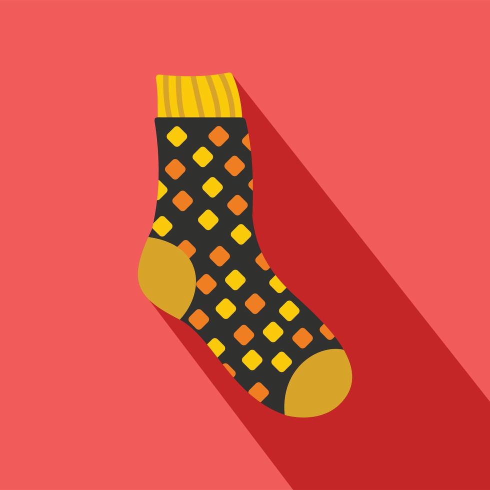 Cotton sock icon, flat style vector