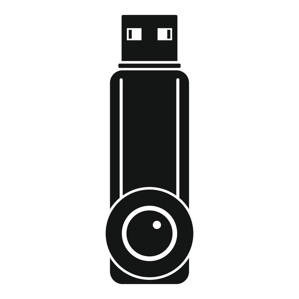 Plastic flash drive icon, simple style vector