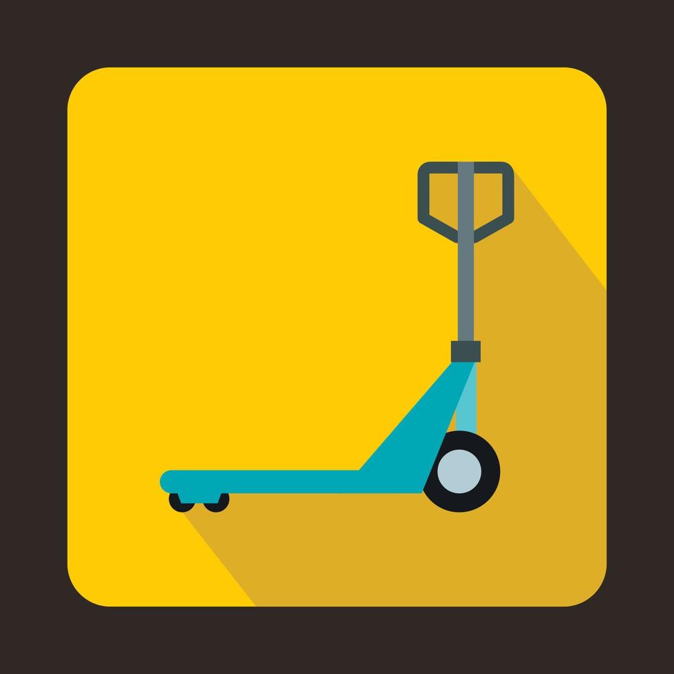 Hand pallet truck icon, flat style vector