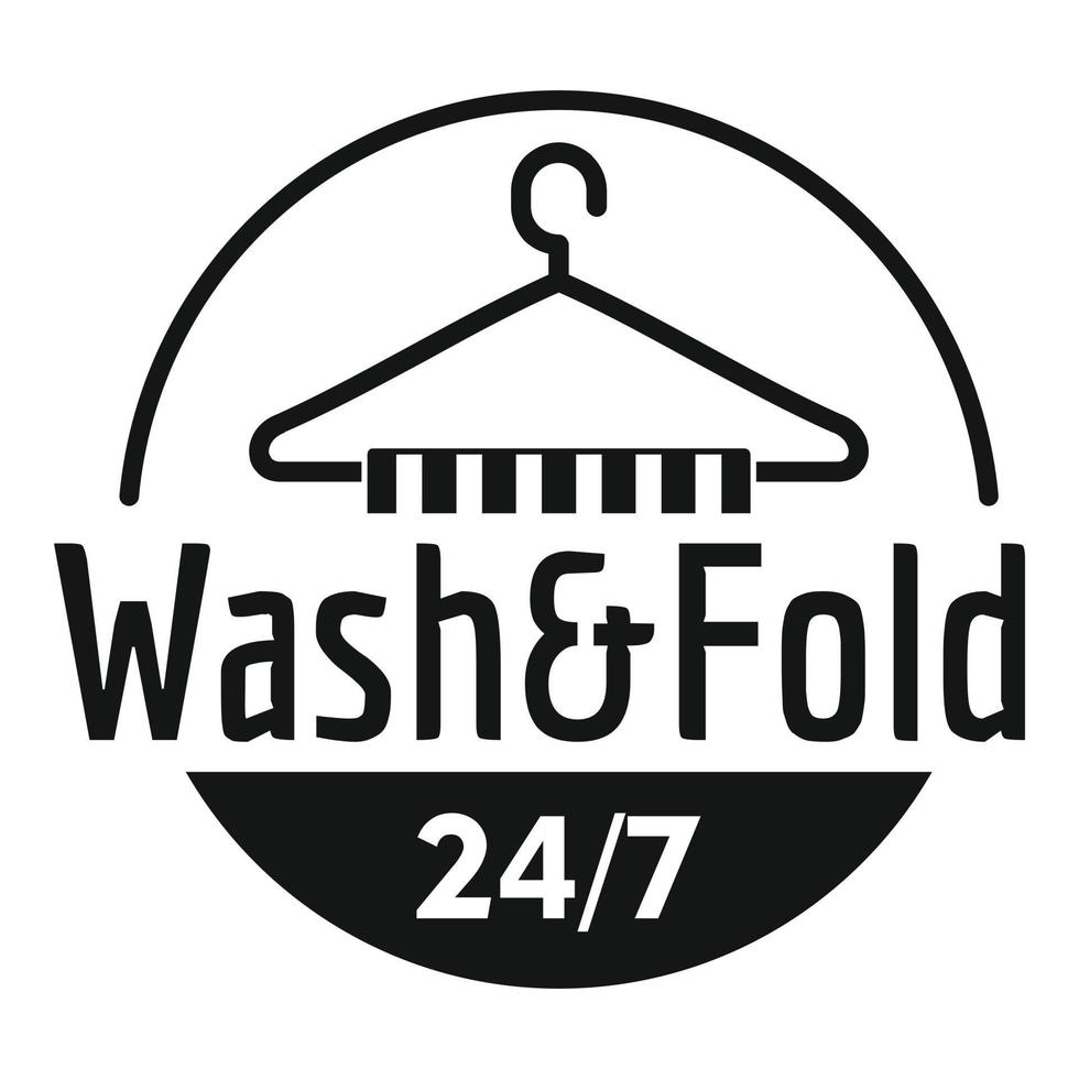 Wash and fold laundry logo, simple style vector