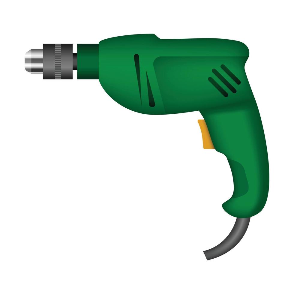 Hand drill mockup, realistic style vector