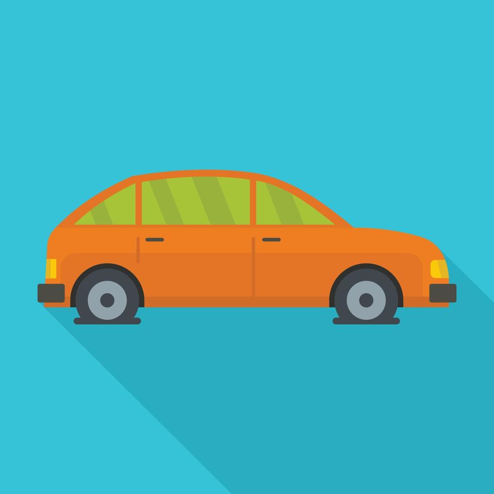 Car in water icon, flat style vector