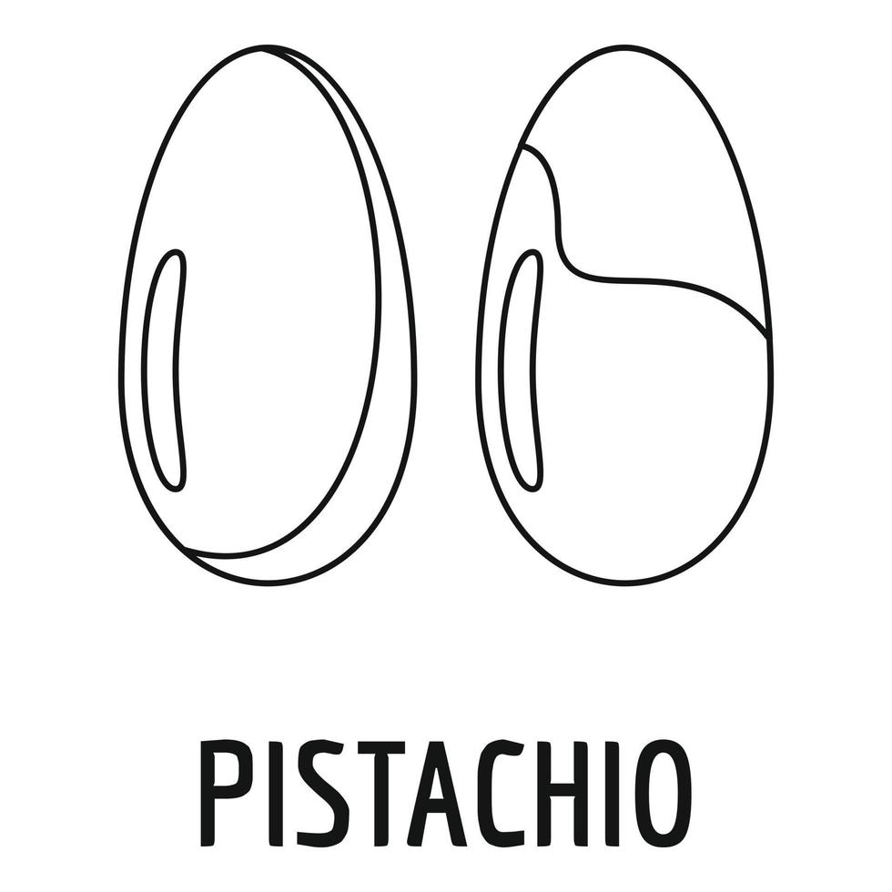 icono de pistacho, estilo de esquema vector