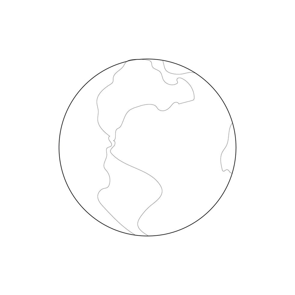 Earth icon in outline style vector