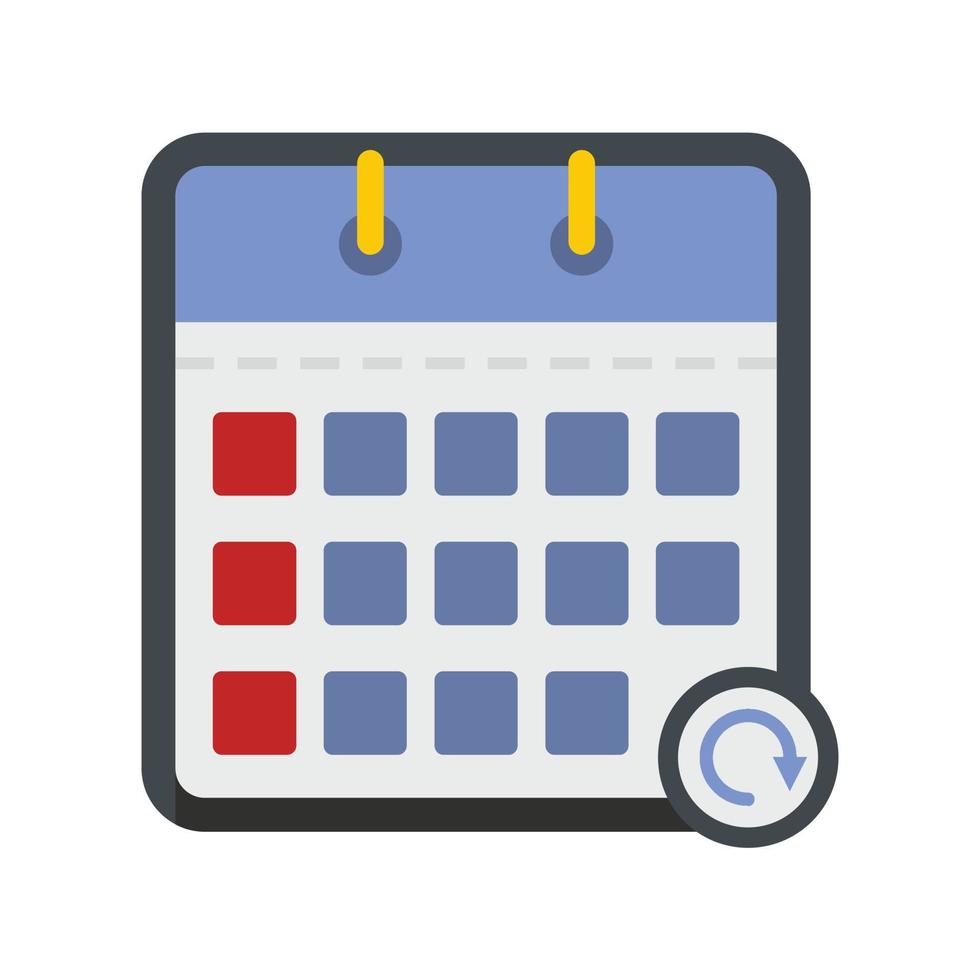 Calendar mobile icon, flat style vector