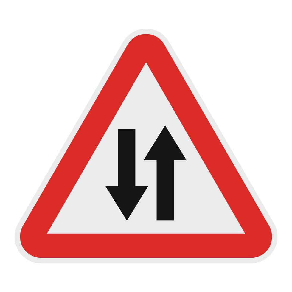 Double sided traffic icon, flat style. vector
