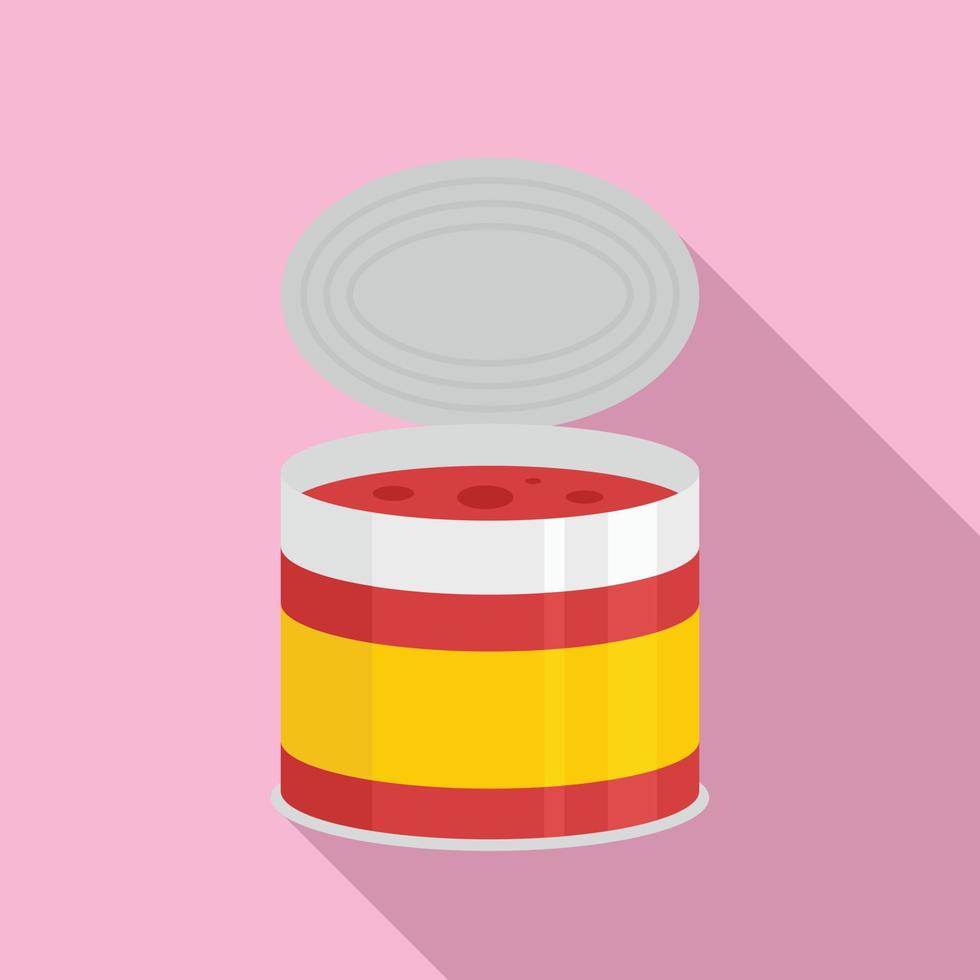 Tomato tin can icon, flat style vector