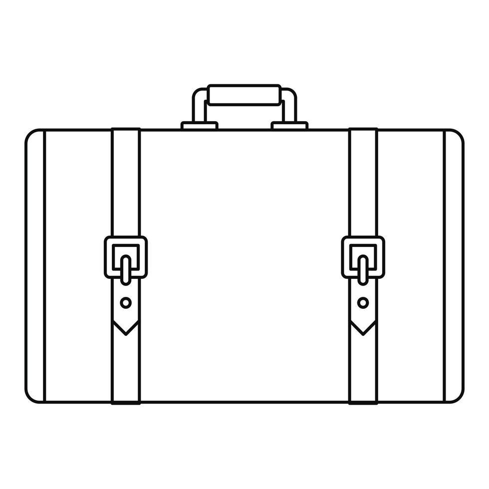 icono de maleta retro, estilo de contorno vector