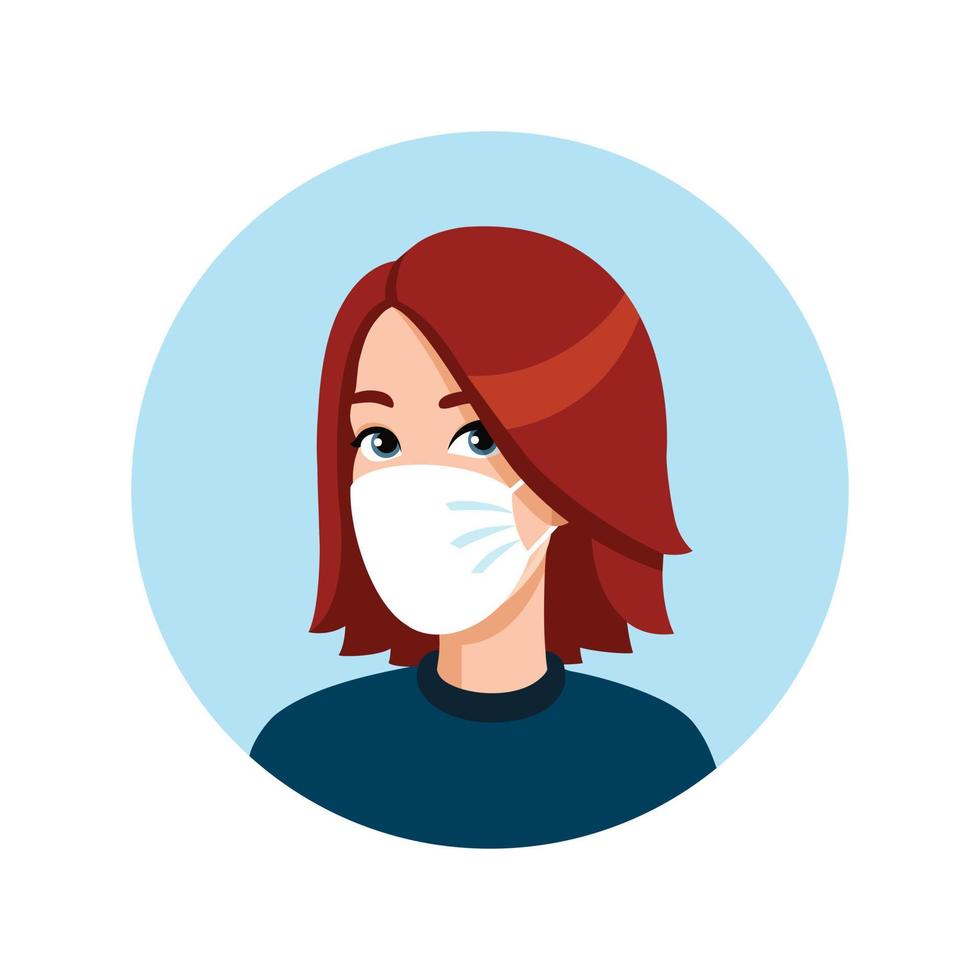 Woman with and without medical mask. Mask required. No entry without wearing medical mask. vector