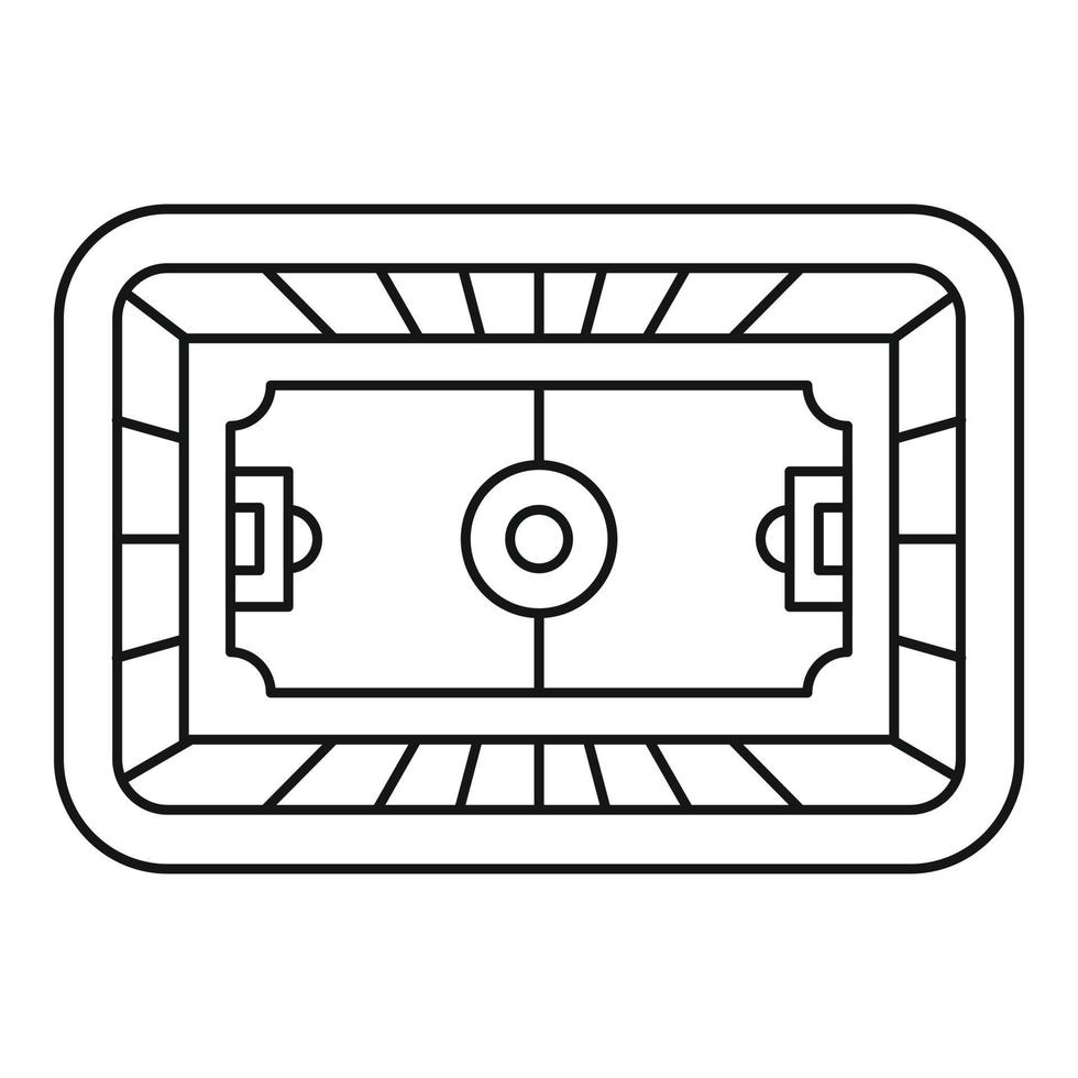 Top soccer field icon, outline style vector