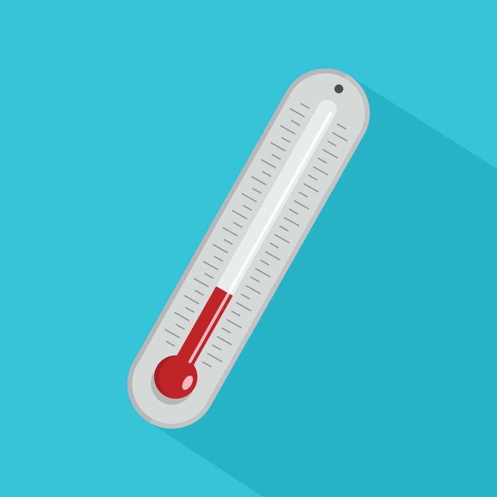 Celsius thermometer icon, flat style vector