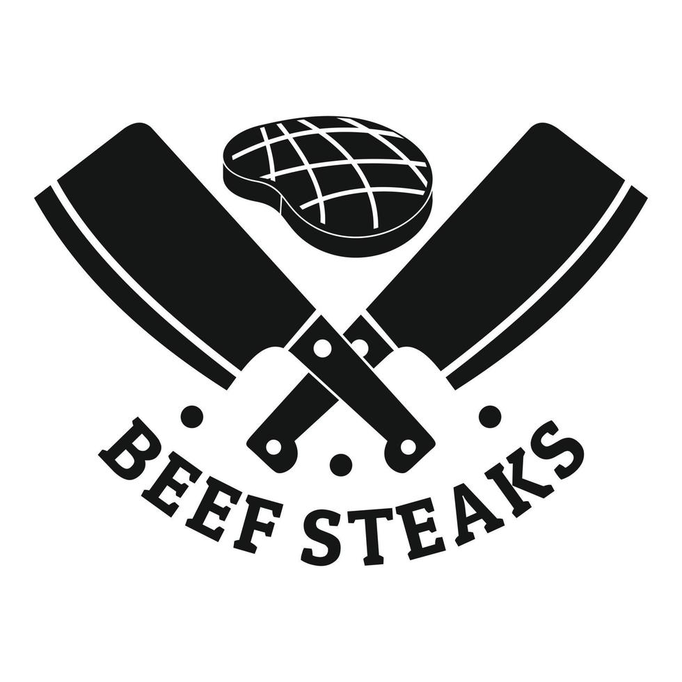 Beef bbq steaks logo, simple style vector