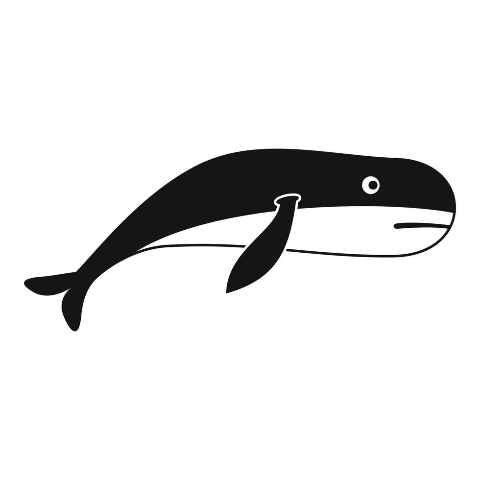 icono de ballena azul, estilo simple vector