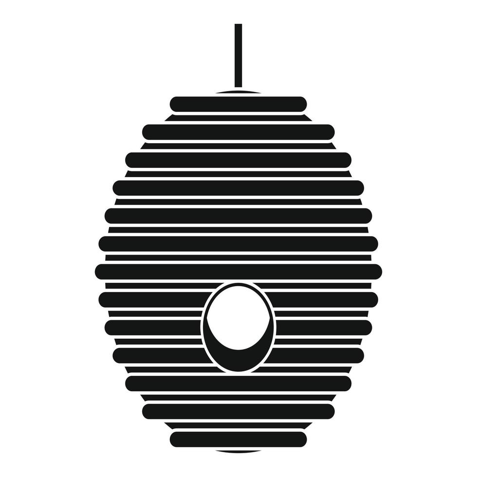 Bee hive tree icon, simple style vector