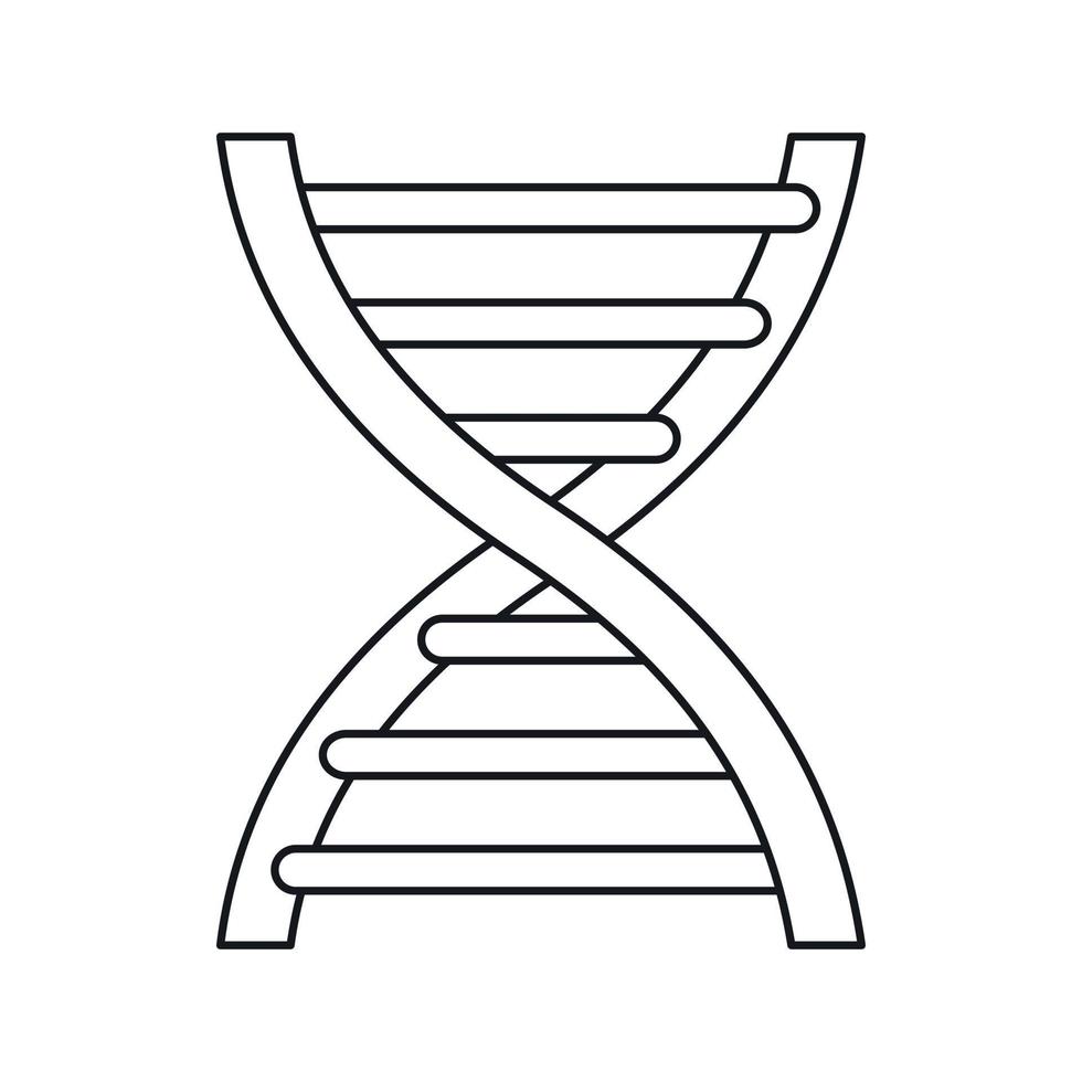 DNA icon in outline style vector